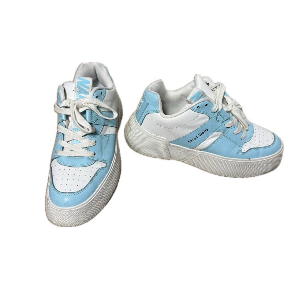 Naked Wolfe Blue and White Sneakers